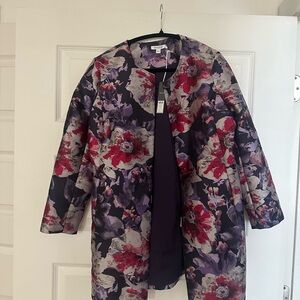 Chico's Floral Blazer in Red and Purple